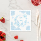 Blaue Blumen-Hochzeitsserviette 💙 Personalisierte Serviette (Beispiel)