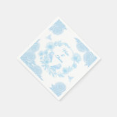Blaue Blumen-Hochzeitsserviette 💙 Personalisierte Serviette (Ecke)