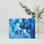 Blaue Blumen, Hydrangea Postkarte (Stehend Vorderseite)