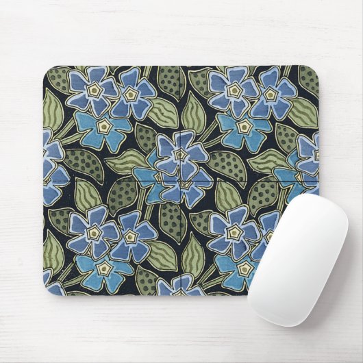 Blaue Blumen im Jugendstil von Grasset - Mousepad (Mit Mouse)
