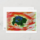 Blaue Blumen im roten Meer Postkarte (Vorne/Hinten)