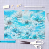Blaue Blumen im Wasser Seidenpapier (Handwerk)