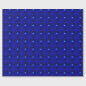 Blaue Blumen in 3D , Artdeco Geschenkpapier (Flach)