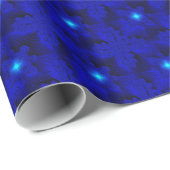Blaue Blumen in 3D , Artdeco Geschenkpapier (Rolleneckpunkt)