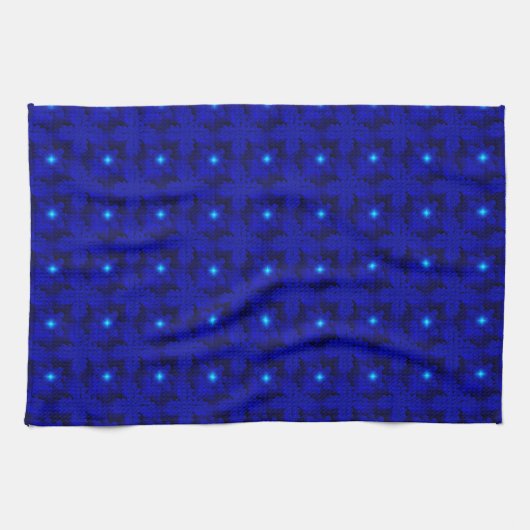 Blaue Blumen in 3D , Artdeco Geschirrtuch (Horizontal)