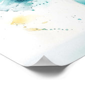 Blaue Blumen in einer Glasvase Poster (Ecke)