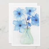 Blaue Blumen in einer Vase-Mitteilungskarten Dankeskarte (Vorne/Hinten)