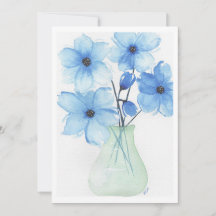 Blaue Blumen in einer Vase-Mitteilungskarten