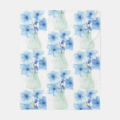 Blaue Blumen in einer Vase-Mitteilungskarten Fleecedecke (Vorderseite)