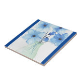 Blaue Blumen in einer Vase-Mitteilungskarten Fliese (Seite)