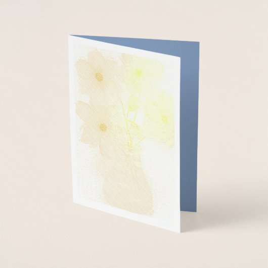 Blaue Blumen in einer Vase-Mitteilungskarten Folienkarte (Vorderseite)