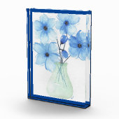 Blaue Blumen in einer Vase-Mitteilungskarten Fotoblock (Rechts)