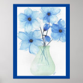 Blaue Blumen in einer Vase-Mitteilungskarten Poster (Vorne)