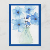 Blaue Blumen in einer Vase-Mitteilungskarten Postkarte (Vorderseite)
