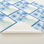 Blaue Blumen in einer Vase-Mitteilungskarten Sherpadecke (3/4)