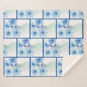 Blaue Blumen in einer Vase-Mitteilungskarten Sherpadecke (Vorderseite (Horizontal))