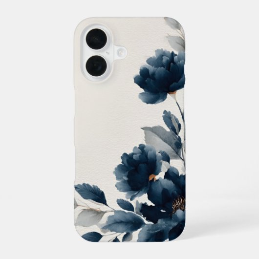 Blaue Blumen iPhone 16 Hülle (Rückseite)