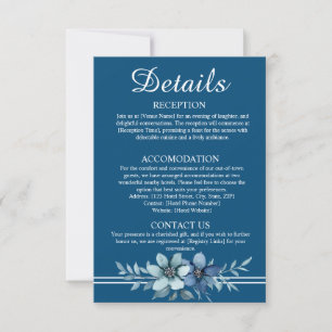 Blaue Blumen islamische Hochzeit Details Beilageka Einladung