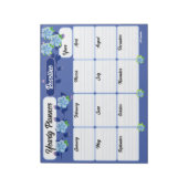 Blaue Blumen Jahresplaner Notepad Notizblock (Rotiert)