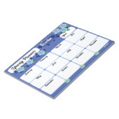Blaue Blumen Jahresplaner Notepad Notizblock (angewinkelt)