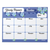 Blaue Blumen Jahresplaner Notepad Notizblock (Vorderseite)