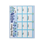 Blaue Blumen Jahresplaner Notepad Notizblock (Rotiert)