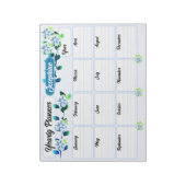 Blaue Blumen Jahresplaner Notepad Notizblock (Rotiert)
