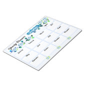 Blaue Blumen Jahresplaner Notepad Notizblock (angewinkelt)