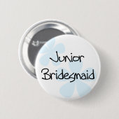 Blaue Blumen-jr.-Brautjungfer Button (Vorne & Hinten)