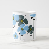 Blaue Blumen Jumbo-Tasse (Vorderseite)