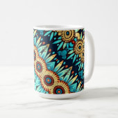 Blaue Blumen Kaffeetasse (VorderseiteRechts)