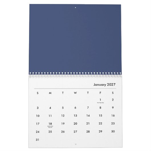 Blaue Blumen Kalender (Jan 2027)