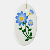 BLAUE BLUMEN KERAMIK ORNAMENT (Rechts)
