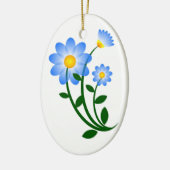 BLAUE BLUMEN KERAMIK ORNAMENT (Links)