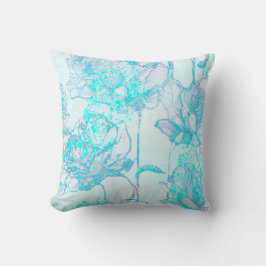 Blaue Blumen Kissen