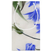 Blaue Blumen Kleine Geschenktüte (Rückseite)