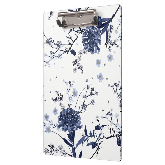 Blaue Blumen Klemmbrett (Links)