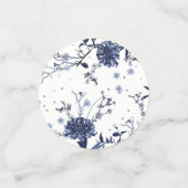 Blaue Blumen Konfetti (Klein Vorderseite)