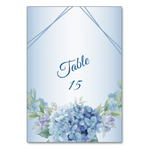 Blaue Blumen Kräuter Staubige Vintage Hochzeitsfei Tischnummer