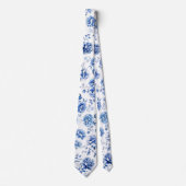 Blaue Blumen Krawatte (Vorderseite)
