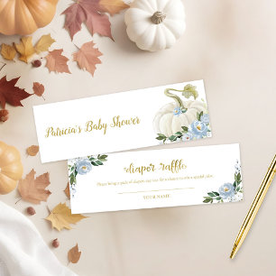 Blaue Blumen-Kürbis Herbst-Baby-Party Windel-Raffl