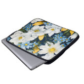 Blaue Blumen Laptopschutzhülle (Vorne Knopf)