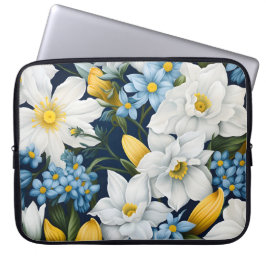 Blaue Blumen Laptopschutzhülle