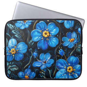 Blaue Blumen Laptopschutzhülle
