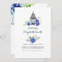 Blaue Blumen Laterne Brautparty