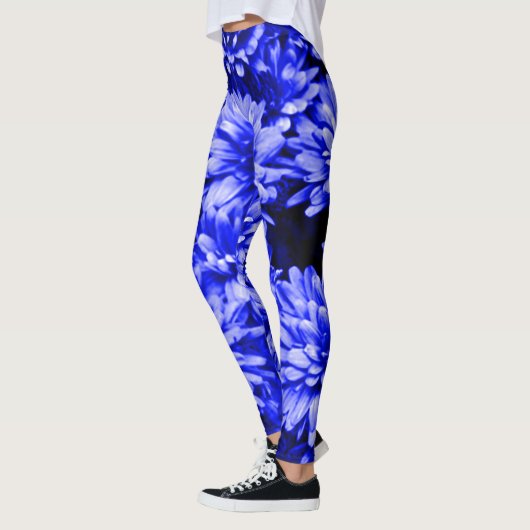 Blaue Blumen-Leggings Leggings (Links)