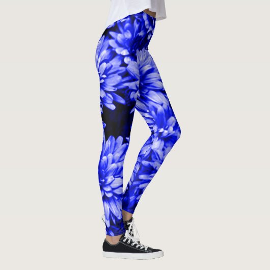 Blaue Blumen-Leggings Leggings (Rechts)
