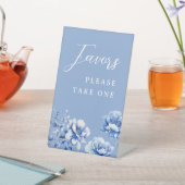 Blaue Blumen Lieblingsblumen-Schild Sockelschild (In SItu)