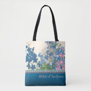 Blaue Blumen-Lieblingsbrautjungfern-Geschenk Tasche