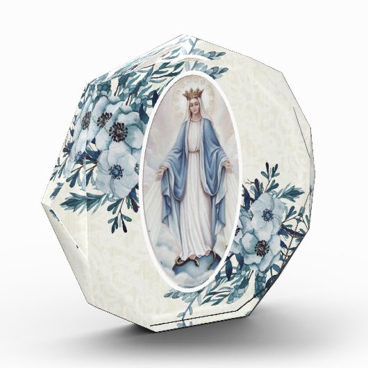 Blaue Blumen|Madonna | Spitze Jungfrau-Marys | Fotoblock (Links)